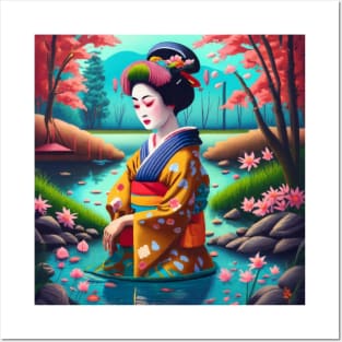 Ukiyo-e Kimono matsuri Japan Posters and Art